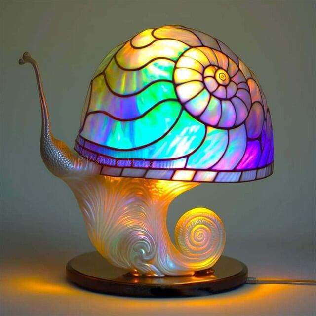 Stained Glass Plant Series Table Lamp