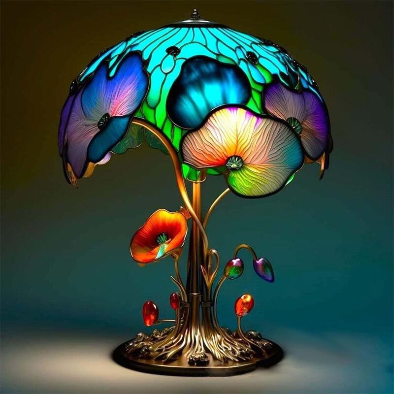Stained Glass Plant Series Table Lamp