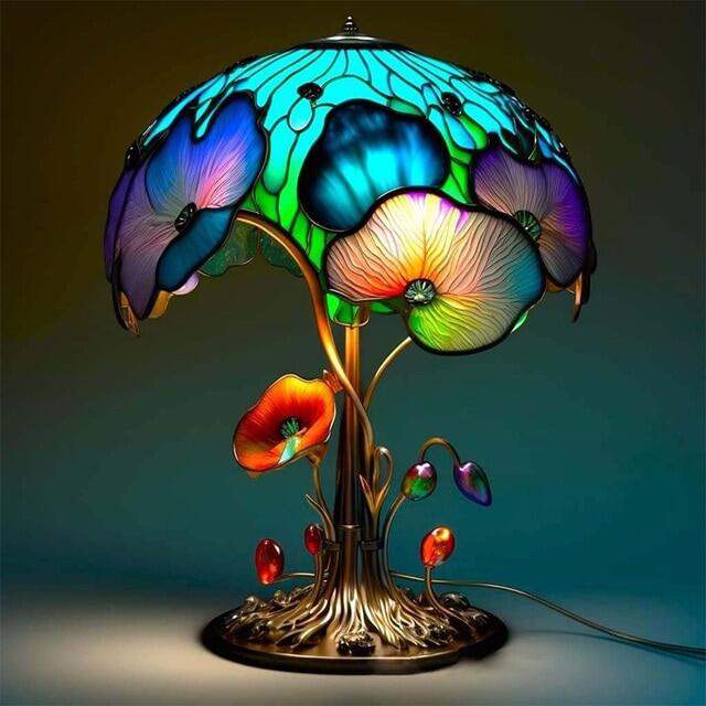 Stained Glass Plant Series Table Lamp