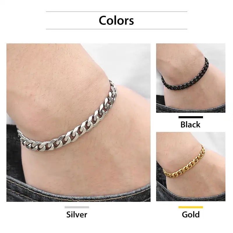 Stainless Steel Curb Cuban Link Bracelets For Men With 3 To 11 Mm Size Range Premium Craftsmanship