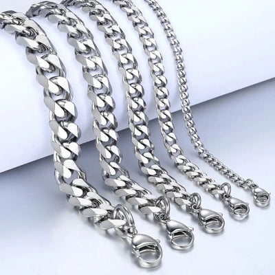 Stainless Steel Curb Cuban Link Bracelets For Men With 3 To 11 Mm Size Range Premium Craftsmanship