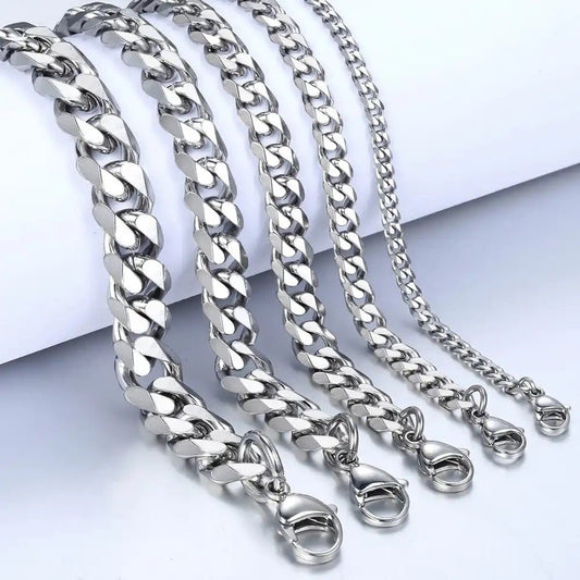 Stainless Steel Curb Cuban Link Bracelets For Men With 3 To 11 Mm Size Range Premium Craftsmanship
