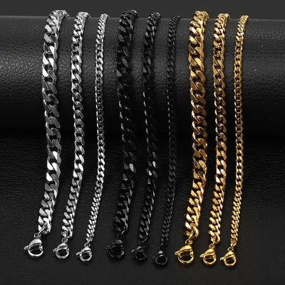 Stainless Steel Curb Cuban Link Bracelets For Men With 3 To 11 Mm Size Range Premium Craftsmanship