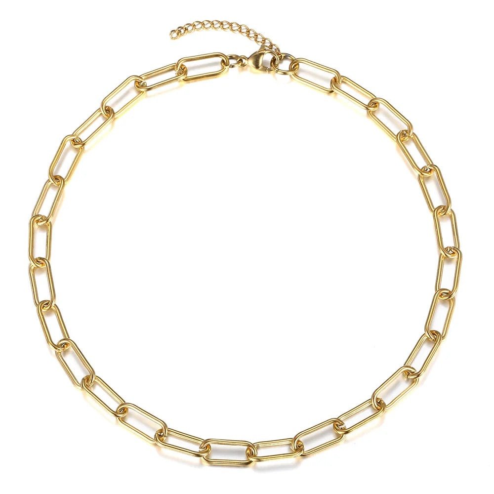 Stainless Steel Initial Coin Chain Necklace 2pcs/Set