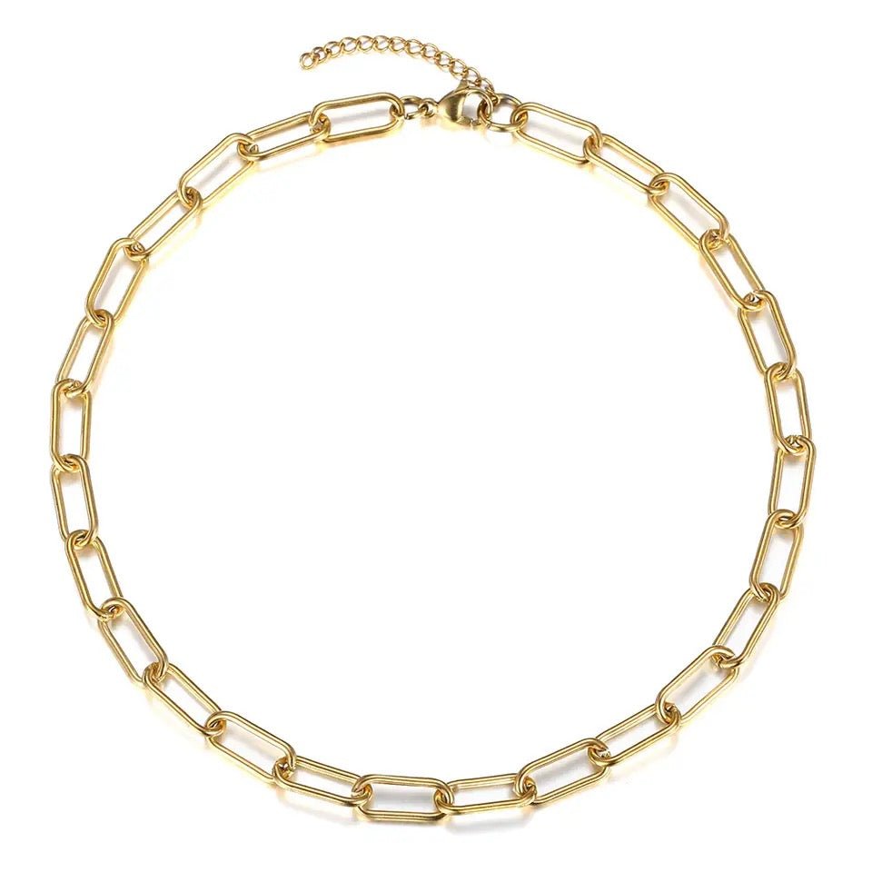 Stainless Steel Initial Coin Chain Necklace 2pcs/Set
