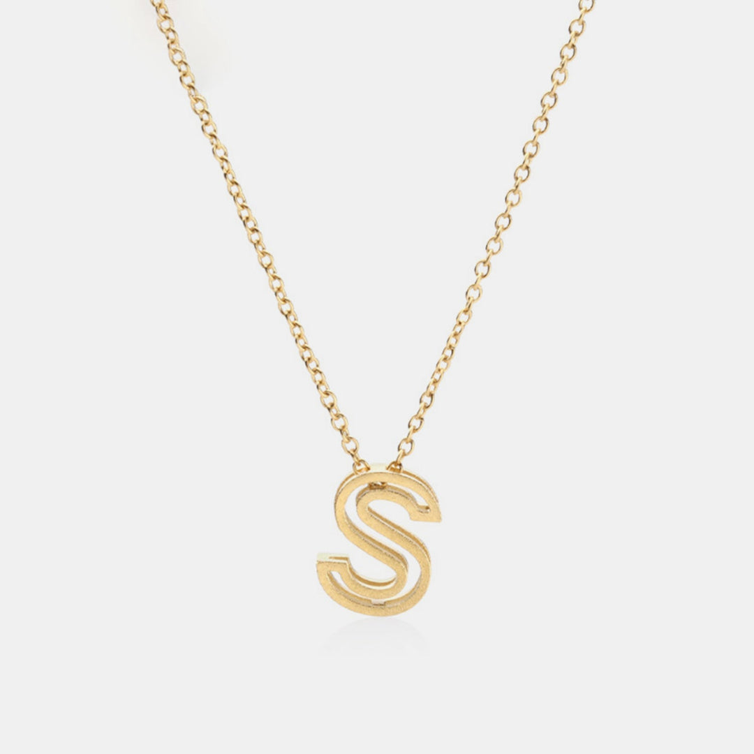 Stainless Steel Letter Pendant Necklace
