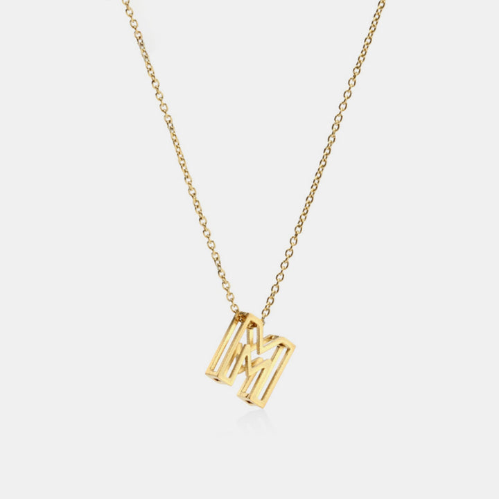 Stainless Steel Letter Pendant Necklace