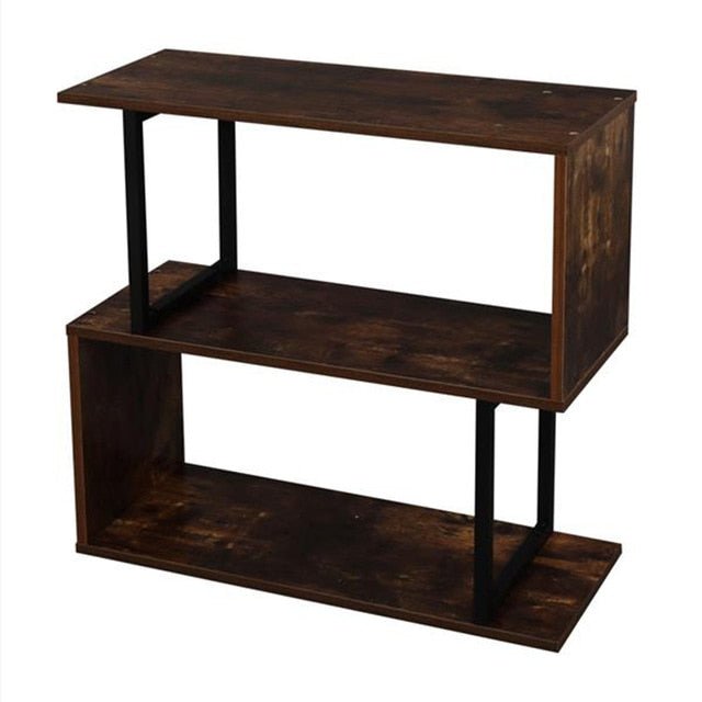 Standing Z Shape Storage Shelf Bookcase 2/3/4/5 Layer DF Metal Frame