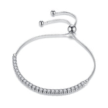 Sterling Silver Sparkling Strand Bracelet For Women Link Tennis Jewelry Elegant Shimmering Accessory