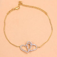 Summer Beach Rhinestone Heart Anklet