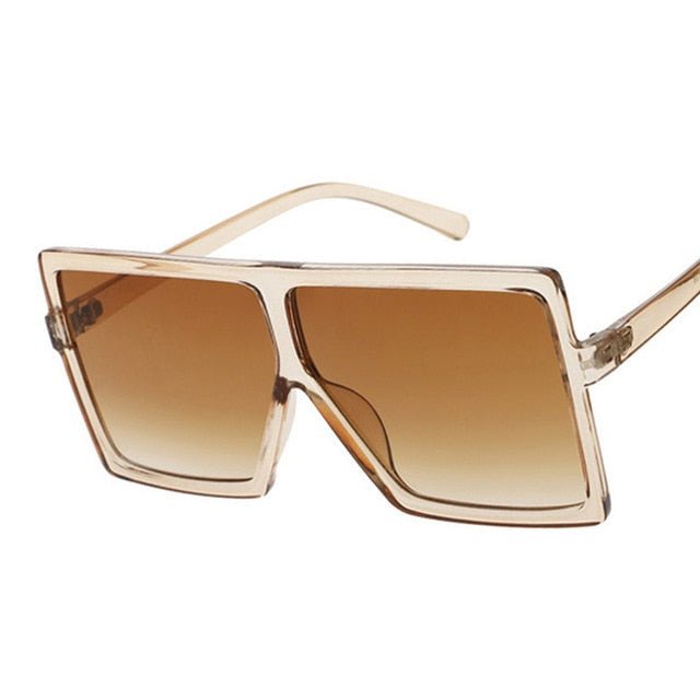 Chic Square Sunglasses for Women - Fashionable UV400 Eyewear with Clear Lenses and Durable Plastic Frame