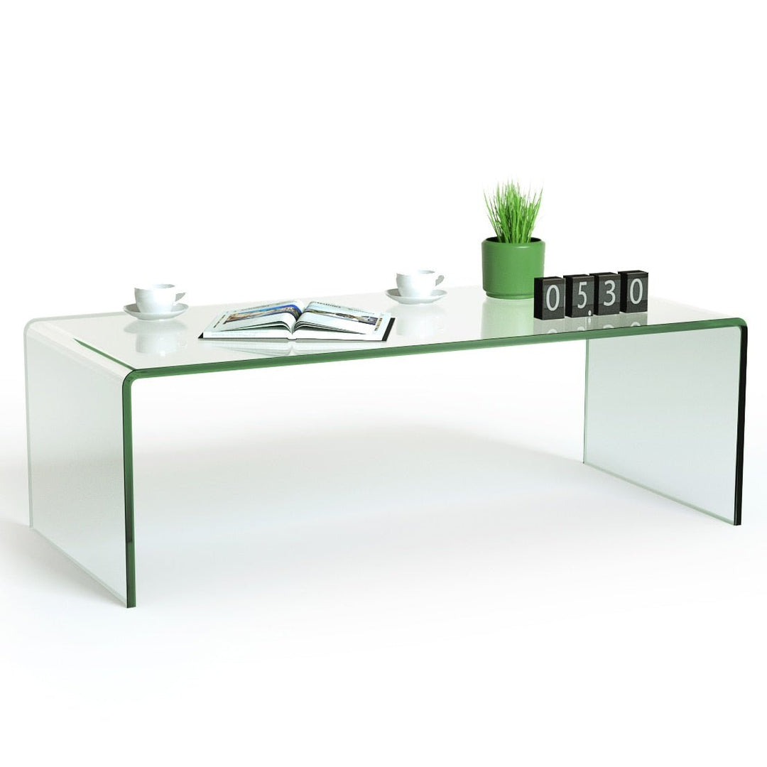 Tempered Glass Coffee Table Accent Cocktail Side Table