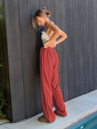 Chic High-Waisted Tied Wide-Leg Pants