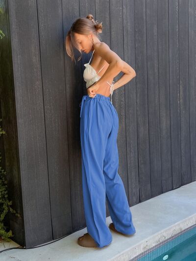 Chic High-Waisted Tied Wide-Leg Pants