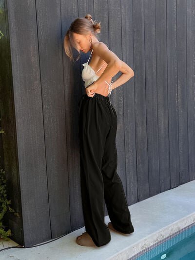 Chic High-Waisted Tied Wide-Leg Pants