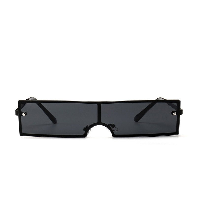 Chic Rectangular Black Sunglasses for Women - Designer Fashion Eyewear with UV Protection