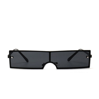 Chic Rectangular Black Sunglasses for Women - Designer Fashion Eyewear with UV Protection