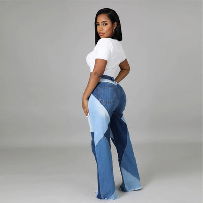 Trendy High-Waisted Washed Denim Jeans for Women