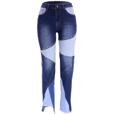 Trendy High-Waisted Washed Denim Jeans for Women
