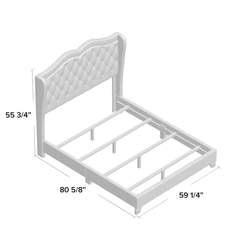 Tufted Upholstered Low Profile Bed