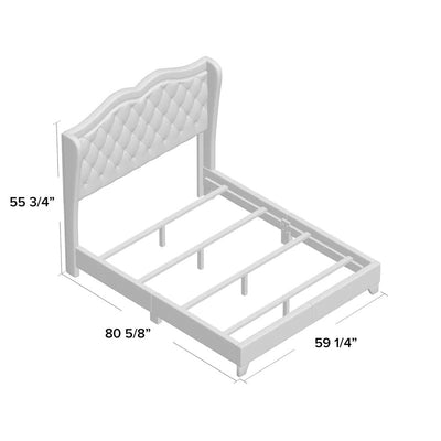 Tufted Upholstered Low Profile Bed