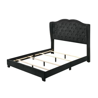 Tufted Upholstered Low Profile Bed