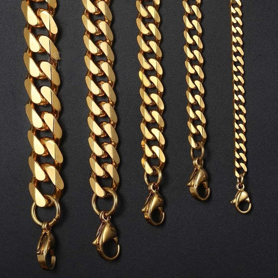 Unisex Stainless Steel Necklace with Cuban Curb Link Chain for Both Men and Women