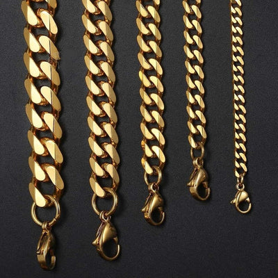 Unisex Stainless Steel Necklace with Cuban Curb Link Chain for Both Men and Women