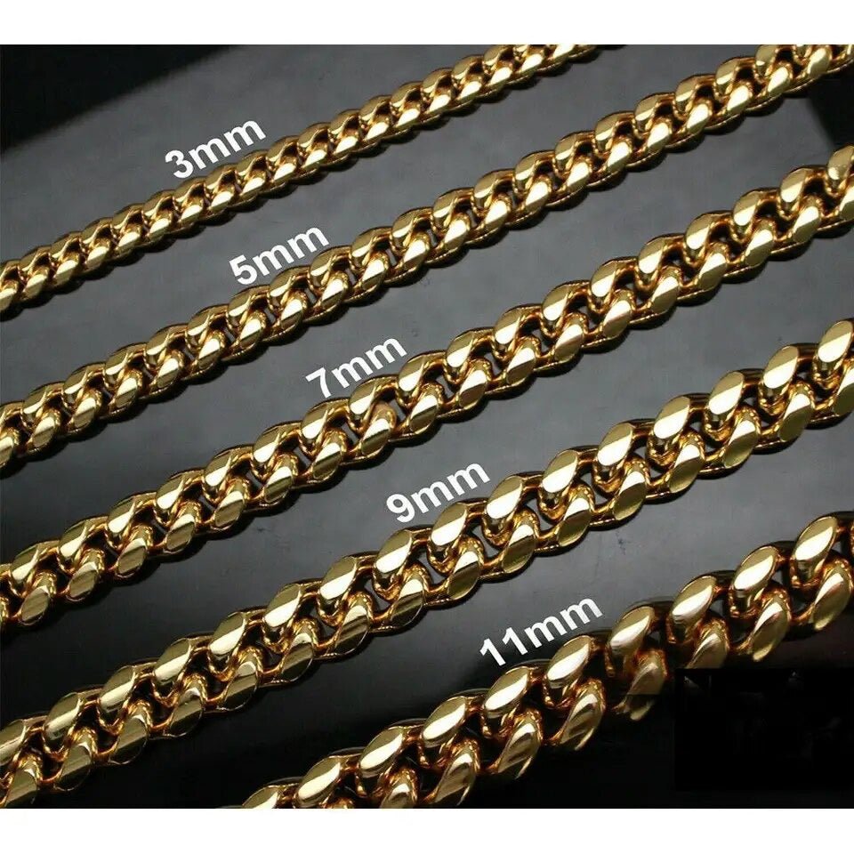 Unisex Stainless Steel Necklace with Cuban Curb Link Chain for Both Men and Women