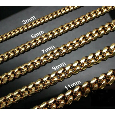Unisex Stainless Steel Necklace with Cuban Curb Link Chain for Both Men and Women
