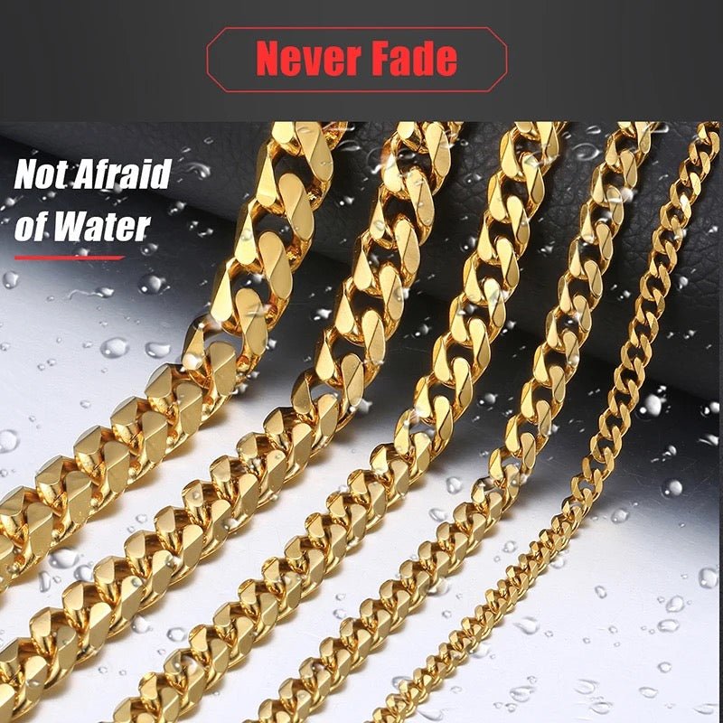 Unisex Stainless Steel Necklace with Cuban Curb Link Chain for Both Men and Women
