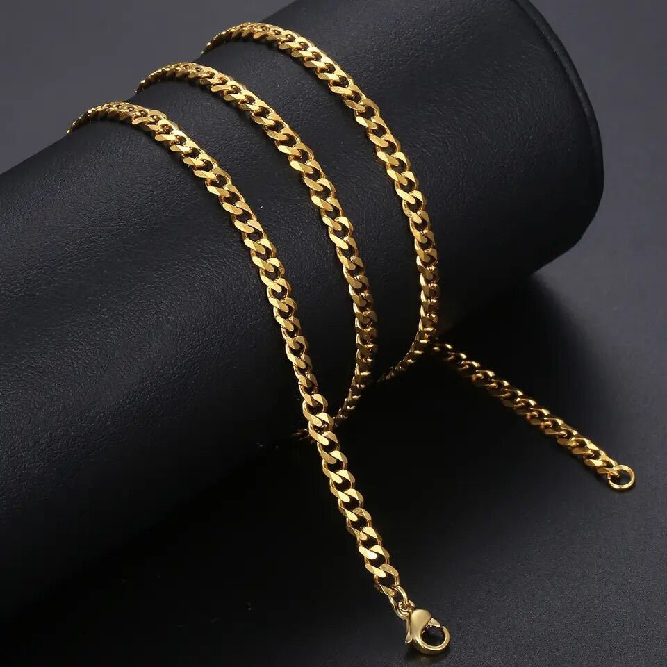 Unisex Stainless Steel Necklace with Cuban Curb Link Chain for Both Men and Women