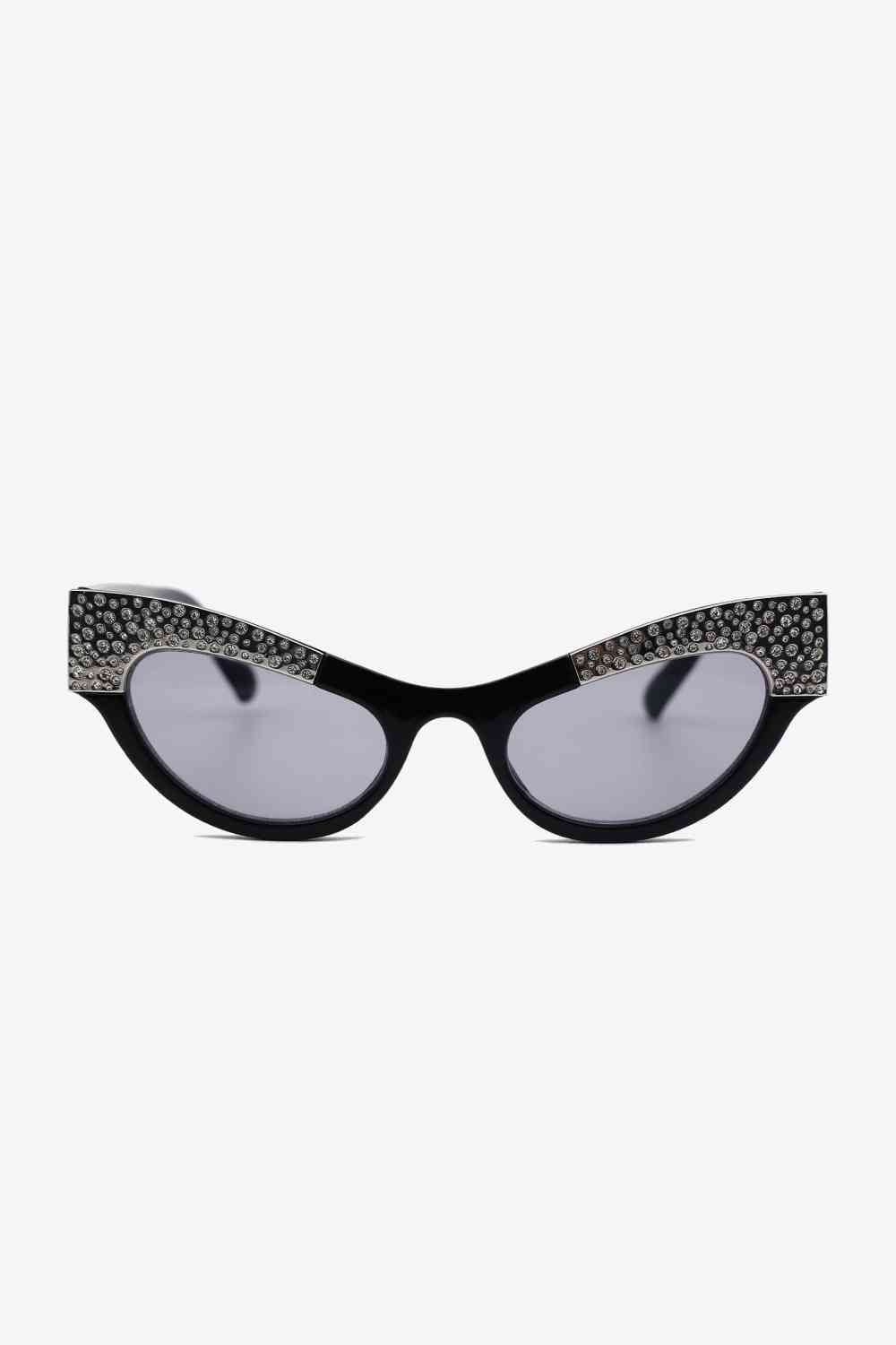 Glamorous Rhinestone Cat-Eye Sunglasses with UV400 Protection