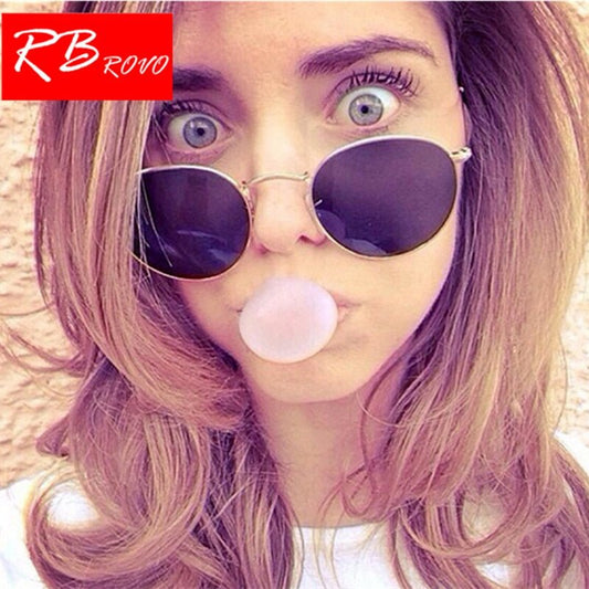 Retro Oval Sunglasses for Men and Women - UV400 Mirror Lenses for Fashionable Outdoor Wear