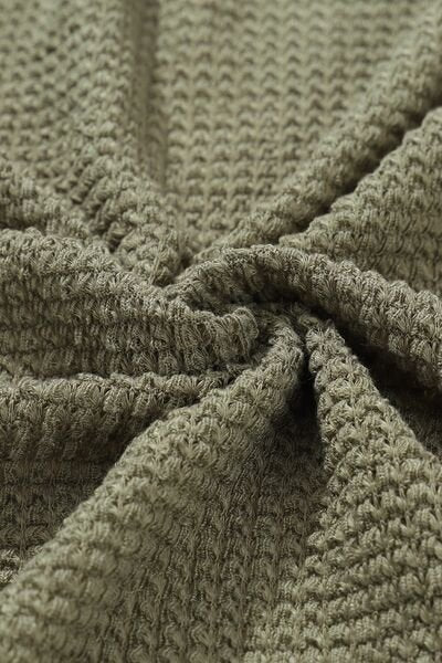 Waffle-Knit Drawstring Hoodie with Stylish Button-Up Design