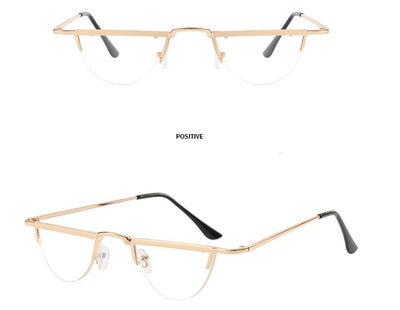 Quirky Retro Semicircle Sunglasses for Women - Rimless Lens Shades in Unique Styles