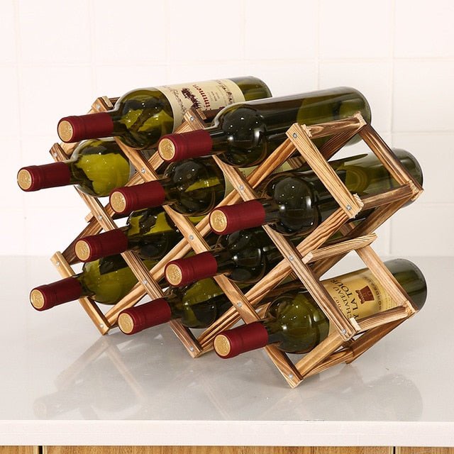 Wine Rack Wooden Wine Bottle Holders Creative Practical Collapsible Decorative Cabinet Red Wine Display Storage Racks