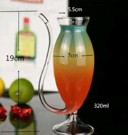 Wine Whiskey Glass Heat Resistant Glass Sucking Juice Milk Cup Tea Wine Cup With Drinking Tube Straw