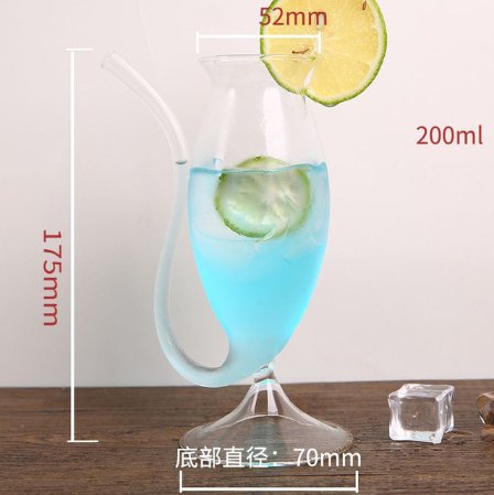 Wine Whiskey Glass Heat Resistant Glass Sucking Juice Milk Cup Tea Wine Cup With Drinking Tube Straw