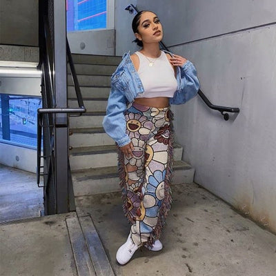 Chic Women’s Patchwork Utility Pants for Modern Style