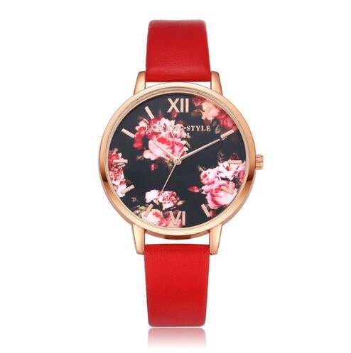 Women Flowers Bracelet Watch