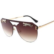Retro Leopard Rimless Cateye Sunglasses for Women and Men with Trendy Tint Lenses