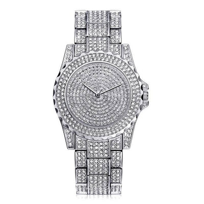 Women Quartz Watch Casual Ladies Watch Gold Crystal Diamond Bezel Elegant Timepiece For Women