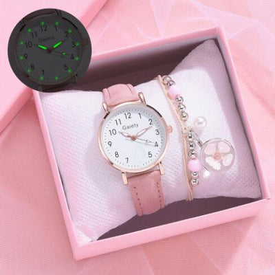 Women Vintage Small Watch With Leather Strap Casual Dress Wristwatch For Office And Everyday Wear