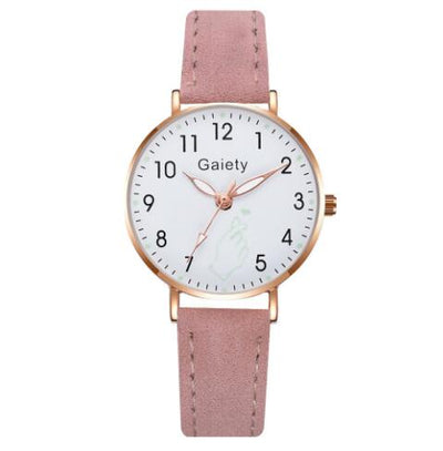 Women Vintage Small Watch With Leather Strap Casual Dress Wristwatch For Office And Everyday Wear