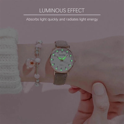 Women Vintage Small Watch With Leather Strap Casual Dress Wristwatch For Office And Everyday Wear