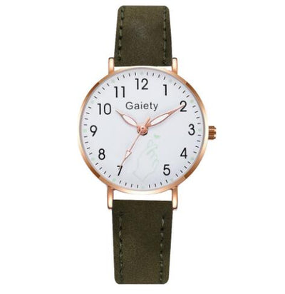 Women Vintage Small Watch With Leather Strap Casual Dress Wristwatch For Office And Everyday Wear
