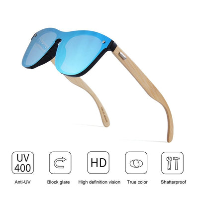 Eco-Friendly Designer Wooden Sunglasses for Men and Women with UV400 Mirror Lenses