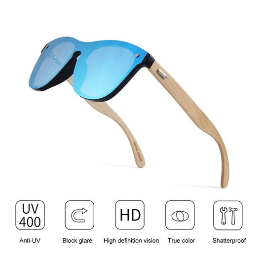 Eco-Friendly Designer Wooden Sunglasses for Men and Women with UV400 Mirror Lenses