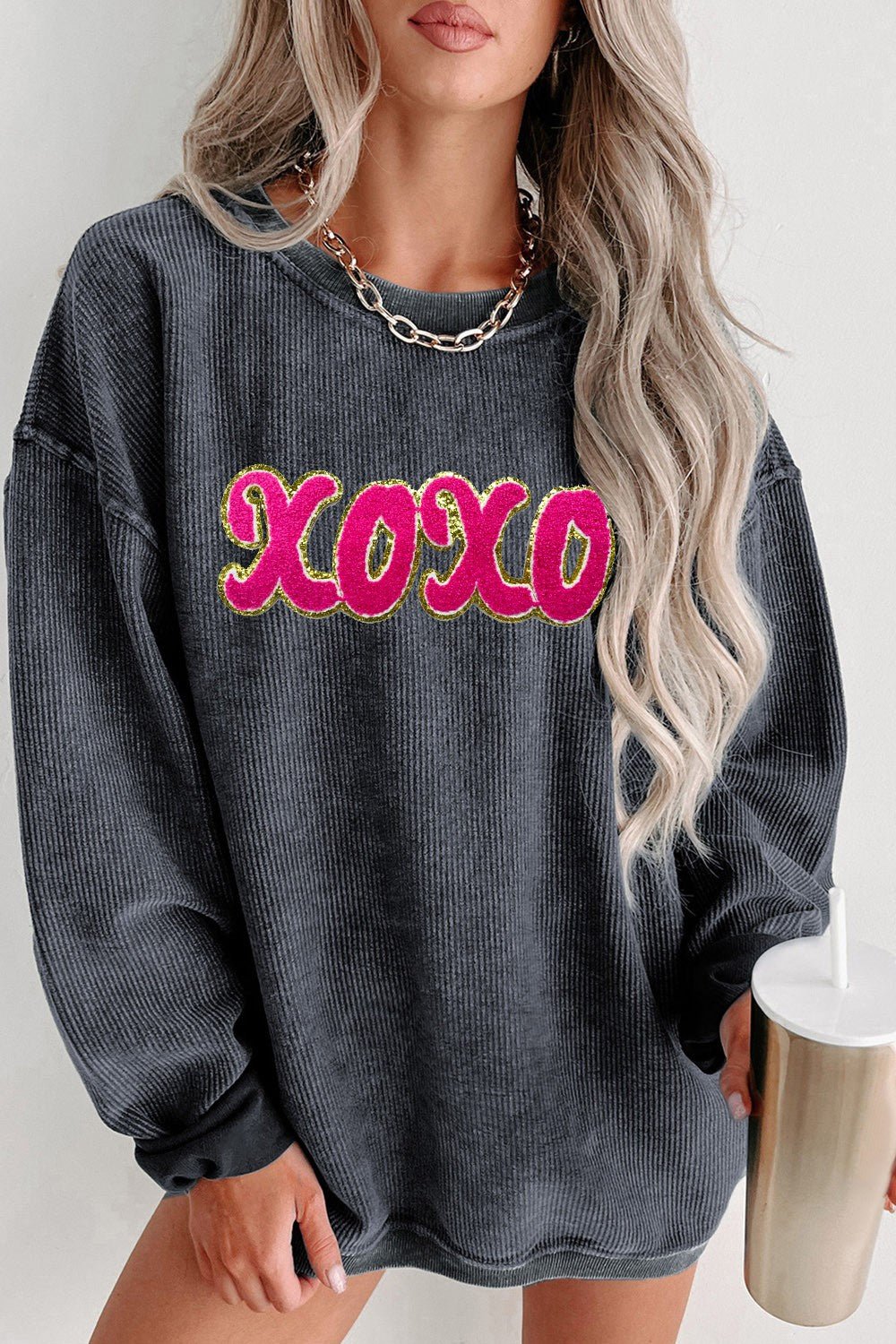 Dazzling Sequined Oversized Sweatshirt by XOXO